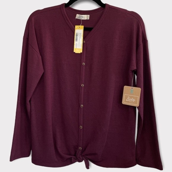 NWT Bixby Nomad Tie Front Button Down Sweater Size Large - Picture 1 of 9